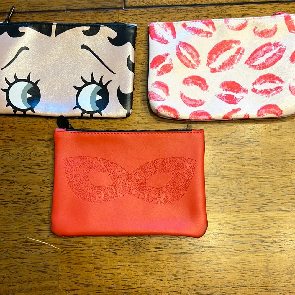 Three makeup bags, great for on the go and gifts